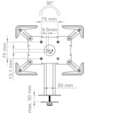 HAGOR 8713 skærmbeslag og -stativer 32,8 cm (12.9") Sort Skrivebord, Mount Sort, Skruer, 24,6 cm (9.7"), 32,8 cm (12.9"), 75 x 75 mm, 75 x 75 mm, Sort