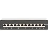 Digitus Desktop CAT 6A 1U, Patch Panel Sort, 10 Gigabit Ethernet, RJ-45, Sort, Galvaniseret stål, SECC, Reolmontering, 1U