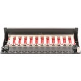 Digitus Desktop CAT 6A 1U, Patch Panel Sort, 10 Gigabit Ethernet, RJ-45, Sort, Galvaniseret stål, SECC, Reolmontering, 1U