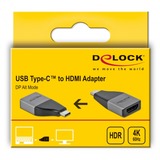 DeLOCK 64119 USB grafisk adapter 3840 x 2160 pixel Grå grå/Sort, 3.2 Gen 1 (3.1 Gen 1), USB Type-C, HDMI udgang, 3840 x 2160 pixel