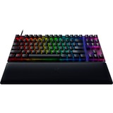 Razer Huntsman V2 Tenkeyless tastatur USB QWERTZ Tysk Sort, Gaming-tastatur Sort, DE-layout, Razer lineær optisk (rød), Tenkeyless (80 - 87%), USB, Optomekanisk nøglekontakt, QWERTZ, RGB LED, Sort