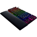 Razer Huntsman V2 Tenkeyless tastatur USB QWERTZ Tysk Sort, Gaming-tastatur Sort, DE-layout, Razer lineær optisk (rød), Tenkeyless (80 - 87%), USB, Optomekanisk nøglekontakt, QWERTZ, RGB LED, Sort