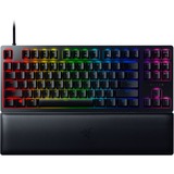 Razer Huntsman V2 Tenkeyless tastatur USB QWERTZ Tysk Sort, Gaming-tastatur Sort, DE-layout, Razer lineær optisk (rød), Tenkeyless (80 - 87%), USB, Optomekanisk nøglekontakt, QWERTZ, RGB LED, Sort