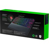 Razer Huntsman V2 Tenkeyless tastatur USB QWERTZ Tysk Sort, Gaming-tastatur Sort, DE-layout, Razer lineær optisk (rød), Tenkeyless (80 - 87%), USB, Optomekanisk nøglekontakt, QWERTZ, RGB LED, Sort