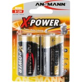 Ansmann Mono D Engangsbatteri Alkaline Engangsbatteri, Alkaline, 1,5 V, 2 stk, Sort, 33 mm