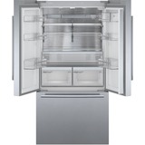 Bosch KFF96PIEP side-by-side køle-fryseskab Fritstående 573 L E Rustfrit stål, French Door rustfrit stål, Fritstående, Fransk dør, Rustfrit stål, LED, Rustfrit stål, 573 L