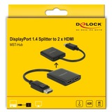 DeLOCK 87769 video-splitter DisplayPort 2x HDMI, DisplayPort splittere Sort, DisplayPort, 2x HDMI, 3840 x 2160 pixel, Sort, Plast, 1.4/2.2