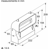 Siemens HZ9VDSB4 emhætte tilbehør Luftkanalrør Sort, Luftkanalrør, Sort, 222 mm, 89 mm, 209 mm