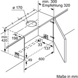 Neff D49ML54X1 emhætte Indbygget Rustfrit stål 395 m³/t B rustfrit stål, 395 m³/t, Recirkulerende, B, A, B, 53 dB