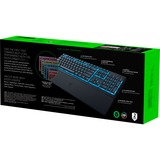 Razer Ornata V3 X tastatur USB QWERTZ Tysk Sort, Gaming-tastatur Sort, DE-layout, Membran , Fuld størrelse (100 %), USB, Membran, QWERTZ, RGB LED, Sort