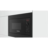 Siemens iQ300 BF523LMB3 mikrobølgeovn Indbygget Solo mikroovn 20 L 800 W Sort, Rustfrit stål Sort, Indbygget, Solo mikroovn, 20 L, 800 W, Dreje, Berøring, Sort, Rustfrit stål