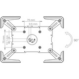 HAGOR 8714 skærmbeslag og -stativer 32,8 cm (12.9") Sort Væg, Mount Sort, Skruer, 24,6 cm (9.7"), 32,8 cm (12.9"), 75 x 75 mm, 100 x 100 mm, Sort