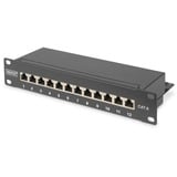 Digitus CAT 6, Cl. E 1U, Patch Panel Sort, Cl. E, RJ-45, Sort, Galvaniseret stål, SECC, Reolmontering, 1U, 280 mm