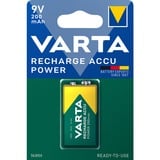 VARTA -56722/1 Husholdningsbatterier Genopladeligt batteri, 9V, Nikkel-Metalhydrid (NiMH), 8,4 V, 1 stk, 200 mAh