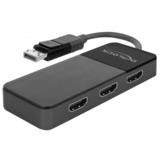 DeLOCK 87770 video-splitter DisplayPort 3x HDMI, DisplayPort splittere Sort, DisplayPort, 3x HDMI, 3840 x 2160 pixel, Sort, Plast, 1.4/2.2