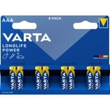 VARTA 1x8 High Energy AAA LR 03 Engangsbatteri Alkaline Engangsbatteri, AAA, Alkaline, 1,5 V, 8 stk, Blå