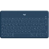 Logitech Keys-To-Go Blå Bluetooth Tysk, Tastatur Blå, DE-layout, Tysk, 1,7 cm, 1,2 mm, Apple, iPad, iPhone, Apple TV, Blå