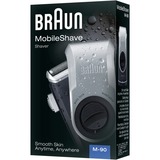 Braun MobileShave PocketGo M90 Blå, Sølv, Shaver Sort/Sølv, Blå, Sølv, Batteri, 60 t, 180 g, Kasse, 38 mm