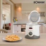 Bomann FFR 1290 CB 1 L Enkeltstående 840 W Frituregryde Grå, Hvid, Deep friture Hvid/Lys grå, Frituregryde, 1 L, Grå, Hvid, Dreje, Enkeltstående, 840 W