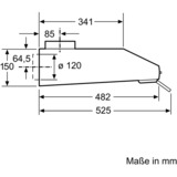 Bosch DUL63CC20 emhætte Vægmonteret Hvid 350 m³/t D Hvid, 350 m³/t, Aftræk/Recirkulerende, E, E, C, 72 dB