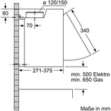 Bosch Serie 2 DEM63AC00 emhætte Semi indbygget (træk ud) Sølv 360 m³/t D Sølv, 360 m³/t, Aftræk/Recirkulerende, E, A, C, 62 dB