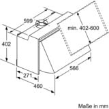 Bosch Serie 2 DEM66AC00 emhætte Semi indbygget (træk ud) Rustfrit stål 625 m³/t B Sølv, 625 m³/t, Aftræk/Recirkulerende, B, A, C, 70 dB