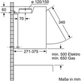 Bosch Serie 2 DEM66AC00 emhætte Semi indbygget (træk ud) Rustfrit stål 625 m³/t B Sølv, 625 m³/t, Aftræk/Recirkulerende, B, A, C, 70 dB