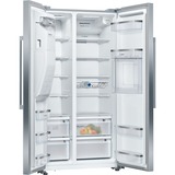 Bosch Serie 6 KAG93AIEP side-by-side køle-fryseskab Fritstående 560 L E Rustfrit stål rustfrit stål/grå, Fritstående, Amerikansk dør, Rustfrit stål, LED, Berøring, CE