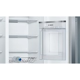 Bosch Serie 6 KAG93AIEP side-by-side køle-fryseskab Fritstående 560 L E Rustfrit stål rustfrit stål/grå, Fritstående, Amerikansk dør, Rustfrit stål, LED, Berøring, CE