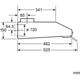 Siemens LU63LCC20 emhætte Indbygget Hvid 350 m³/t D Hvid, 350 m³/t, Aftræk/Recirkulerende, E, E, C, 72 dB