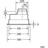 Siemens iQ300 LB55565 emhætte Indbygget Rustfrit stål 590 m³/t C Sølv, 590 m³/t, Aftræk/Recirkulerende, D, A, C, 56 dB