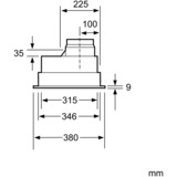 Siemens iQ300 LB75565 emhætte Indbygget Rustfrit stål 610 m³/t C Sølv, 610 m³/t, Aftræk/Recirkulerende, D, A, C, 56 dB