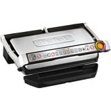 Tefal GC724D kontaktgrill børstet rustfrit stål/Sort, Sort, Metallic, Bordplade, Knapper, Stegeplade, 400 x 200 mm, Hængslet låg