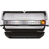 Tefal GC724D kontaktgrill børstet rustfrit stål/Sort, Sort, Metallic, Bordplade, Knapper, Stegeplade, 400 x 200 mm, Hængslet låg