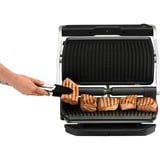 Tefal GC724D kontaktgrill børstet rustfrit stål/Sort, Sort, Metallic, Bordplade, Knapper, Stegeplade, 400 x 200 mm, Hængslet låg