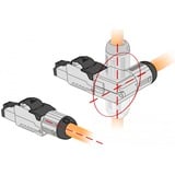 DeLOCK 86289 kabelsamler 1 x RJ-45 Grå, Stikdåse 1 x RJ-45, Grå, Hanstik, Vinklet, Zink, Cat6a