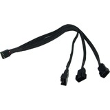 Phobya 4Pin PWM auf 3x 4Pin PWM 30cm, Y-kabel Sort, Molex (4-pin), Molex (4-pin), Hanstik, Hunstik, 90°, Sort