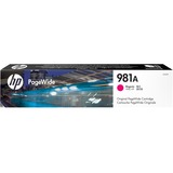 HP Original 981A PageWide-patron, magenta, Blæk magenta, Standard udbytte, Pigmentbaseret blæk, 69 ml, 6000 Sider, 1 stk