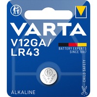 VARTA -V12GA Husholdningsbatterier Engangsbatteri, LR43, Alkaline, 1,5 V, 80 mAh, Metallic