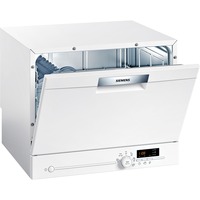 Siemens iQ300 SK26E222EU opvaskemaskine Fritstående 6 kuverter F Hvid, Fritstående, Kompakt, Hvid, Knapper, Dreje, 1,75 m, 2,15 m