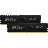 Kingston FURY FURY Beast hukommelsesmodul 32 GB 2 x 16 GB DDR4 2666 Mhz Sort, 32 GB, 2 x 16 GB, DDR4, 2666 Mhz, 288-pin DIMM