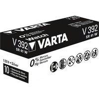 VARTA SR41 W/V392 1BL Engangsbatteri Sølvoxid (S) Sølv, Engangsbatteri, SR41, Sølvoxid (S), 1,55 V, 1 stk, 38 mAh