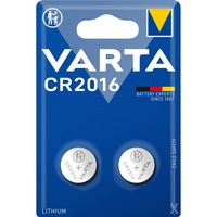 VARTA 06016 Engangsbatteri CR2016 Lithium Engangsbatteri, CR2016, Lithium, 3 V, 2 stk, Metallic