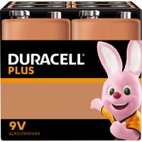 Duracell Plus Power Engangsbatteri 9V Alkaline Engangsbatteri, 9V, Alkaline, 9 V, 4 stk, Sort, Kobberfarve