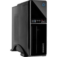 Inter-Tech IT-607 Desktop Sort, Towerkabinet Sort, Desktop, PC, Sort, micro ATX, Mini-ITX, 1x 80 mm, 80 mm