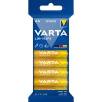 VARTA 4106 Engangsbatteri AA Alkaline Engangsbatteri, AA, Alkaline, 1,5 V, 8 stk, Blå, Gul