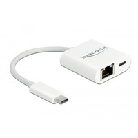 DeLOCK 65402 netværkskort Ethernet 5000 Mbit/s, Adapter Hvid, Ledningsført, USB Type-C, Ethernet, 5000 Mbit/s, Hvid