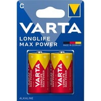 VARTA MAX TECH 2x Alkaline C Engangsbatteri Engangsbatteri, C, Alkaline, 1,5 V, 2 stk, Guld, Rød