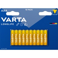 VARTA Longlife AAA Engangsbatteri Alkaline Engangsbatteri, AAA, Alkaline, 1,5 V, 10 stk, Flerfarvet