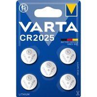 VARTA 6025101415 Engangsbatteri CR2025 Lithium Engangsbatteri, CR2025, Lithium, 3 V, 5 stk, 157 mAh